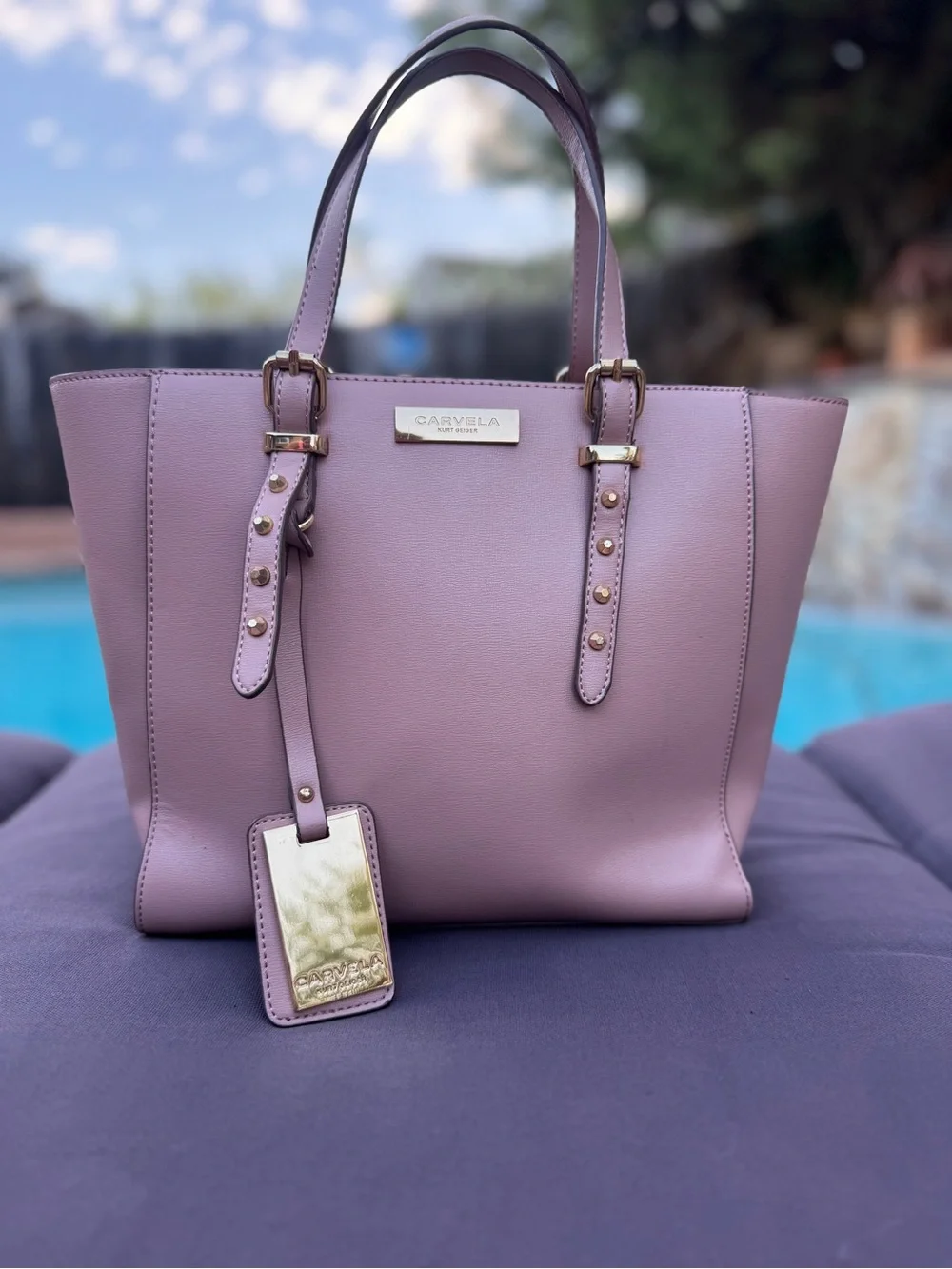 NWOT Carvela Kurt Geiger Lilac Studded Tote Bag NWOT